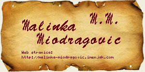 Malinka Miodragović vizit kartica